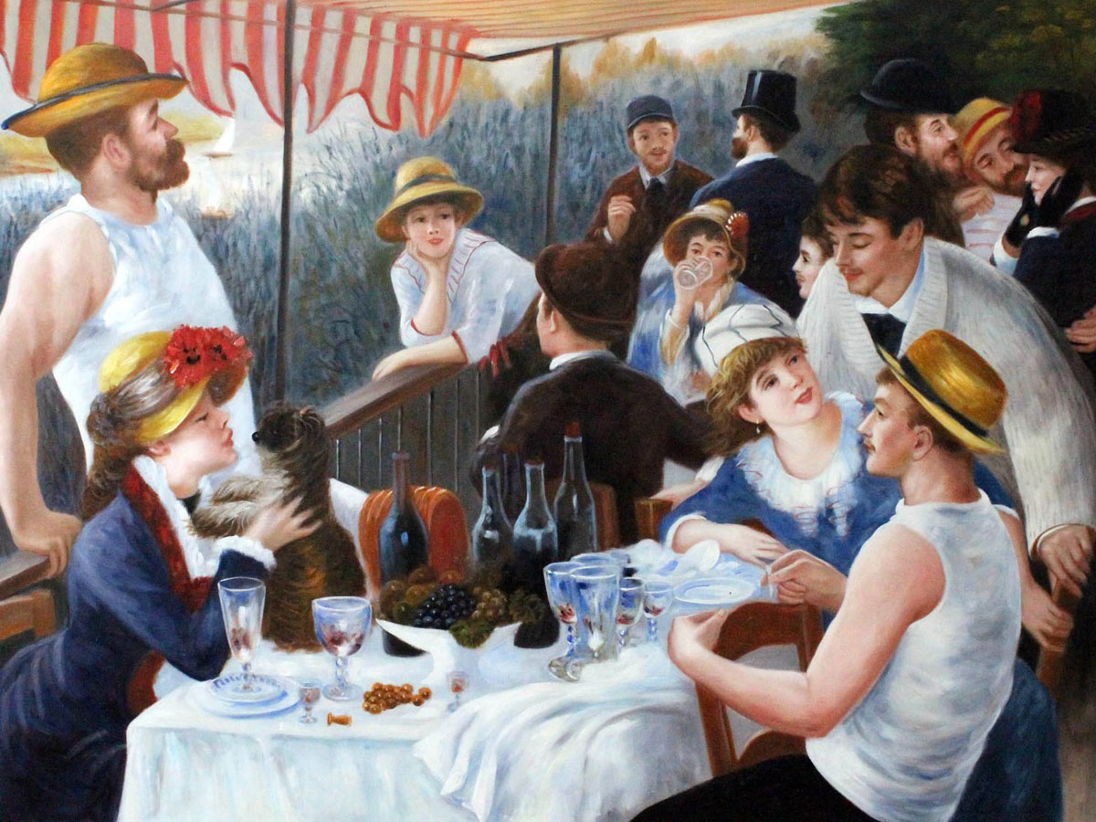 Luncheon of the Boating Party white - Pierre-Auguste Renoir painting on canvas